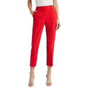 NEW MILLY nicola high waist cady pants in red
